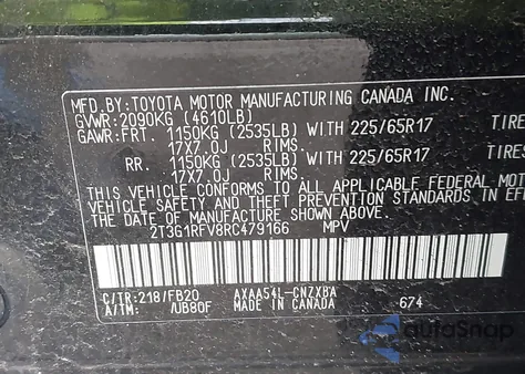 2024 Toyota Rav4 Le from USA, damaged, VIN 2T3G1RFV8RC479166